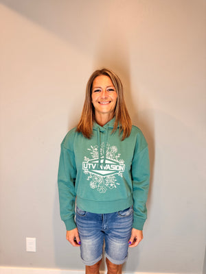 Floral Crop Hoodie