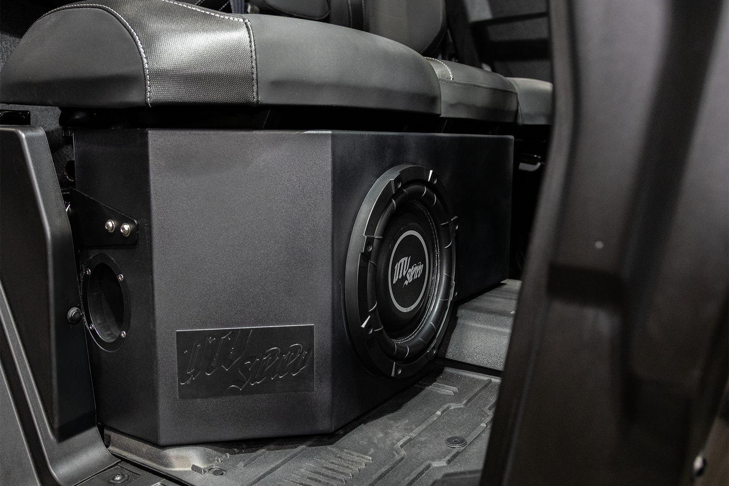 Can-Am® Defender HD11 Vented 10" Rear Passenger Subwoofer Enclosure Unloaded | UTVS-DEF2-VENC-PASS-10-REAR
